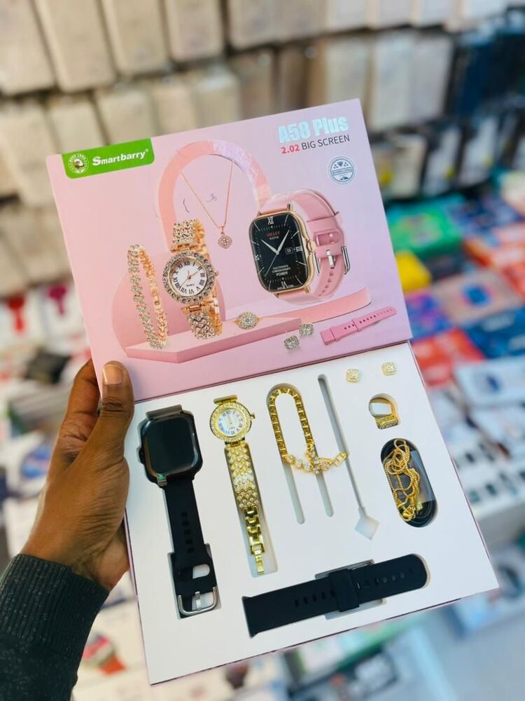 A58 Plus 6 IN 1 Smartwatch Set for (women) - طقم ساعة ذكية A58 Plus 6 في 1 (للنساء)